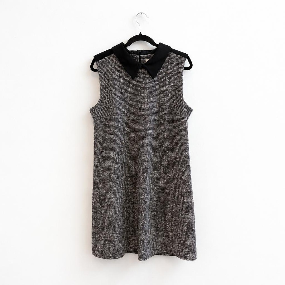 Cleo Black and Gray Textured Mini Dress